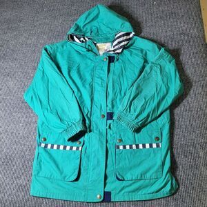 London Towne Fog L‎ Womens Green Lightweight Vintage Hooded Jacket Green